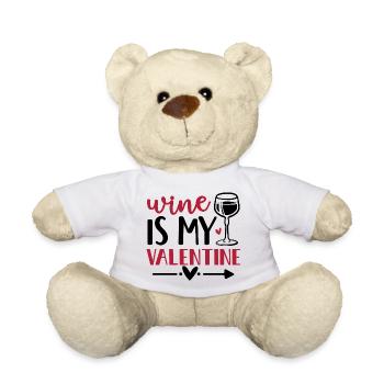 Design Wine is my valentine - Nounours - blanc - Devant