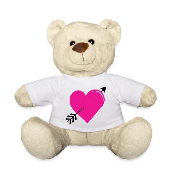 Love heart with arrow - Teddy Bear - white - Front