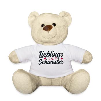 Lieblingsschwester Geschenk Geschenkidee Schwester - Teddy - Weiß - Vorne