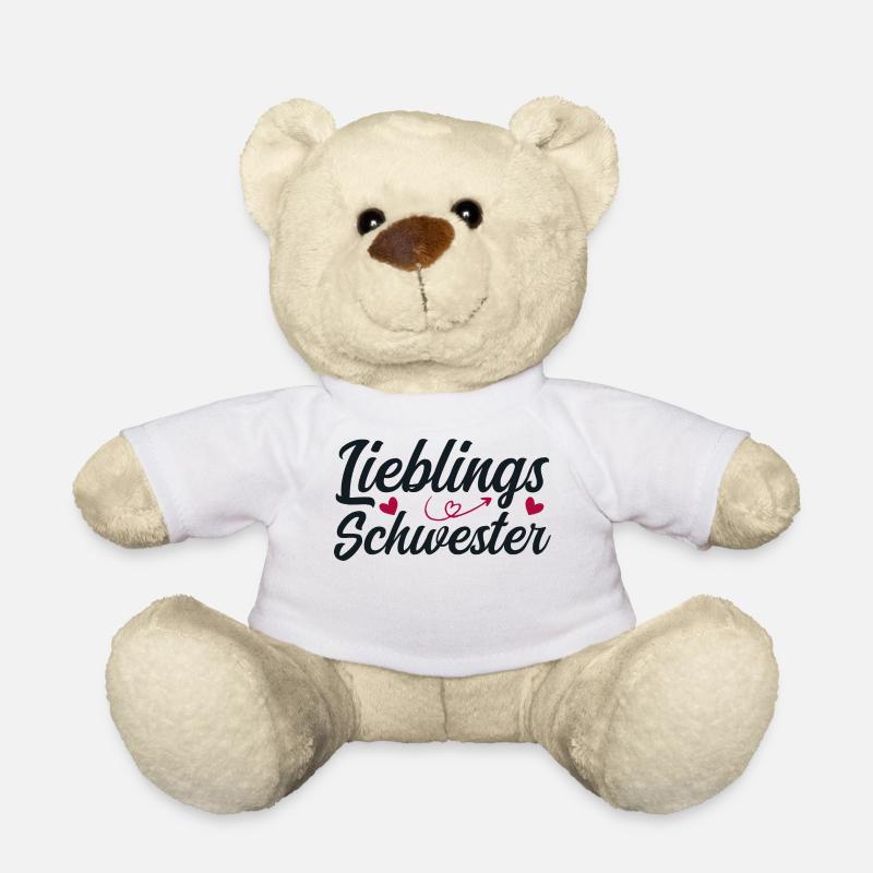 Lieblingsschwester Geschenk Geschenkidee Schwester - Teddy - Weiß