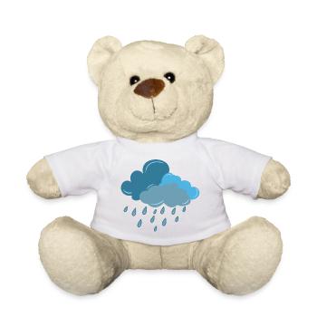 Cloud, Rain, Thunderstorm - Teddy Bear - white - Front