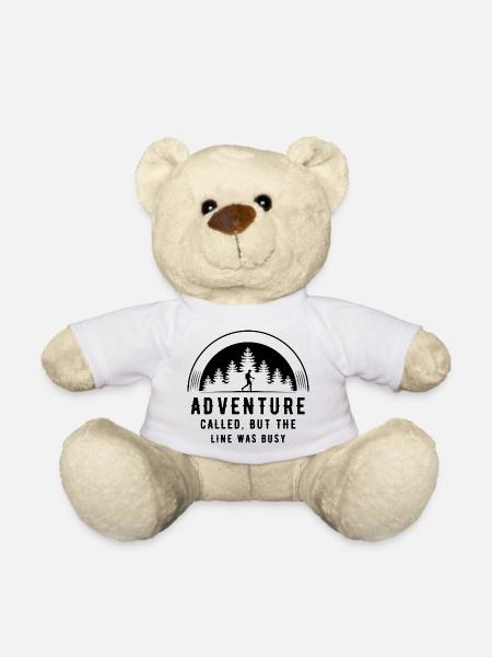  Funny Outdoors and Nature Quote Adventure Called - Teddy Bear - white