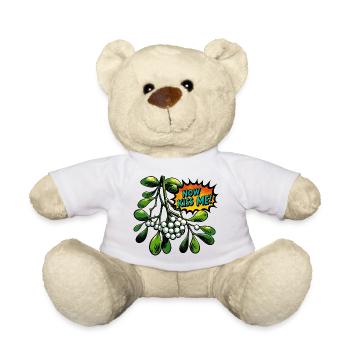 Mistelzweig Now Kiss Me PopArt - Teddy - Weiß - Vorne