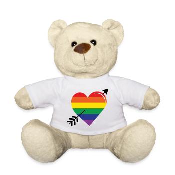 Pfeil Regenbogenherz Stolz - Teddy - Weiß - Vorne