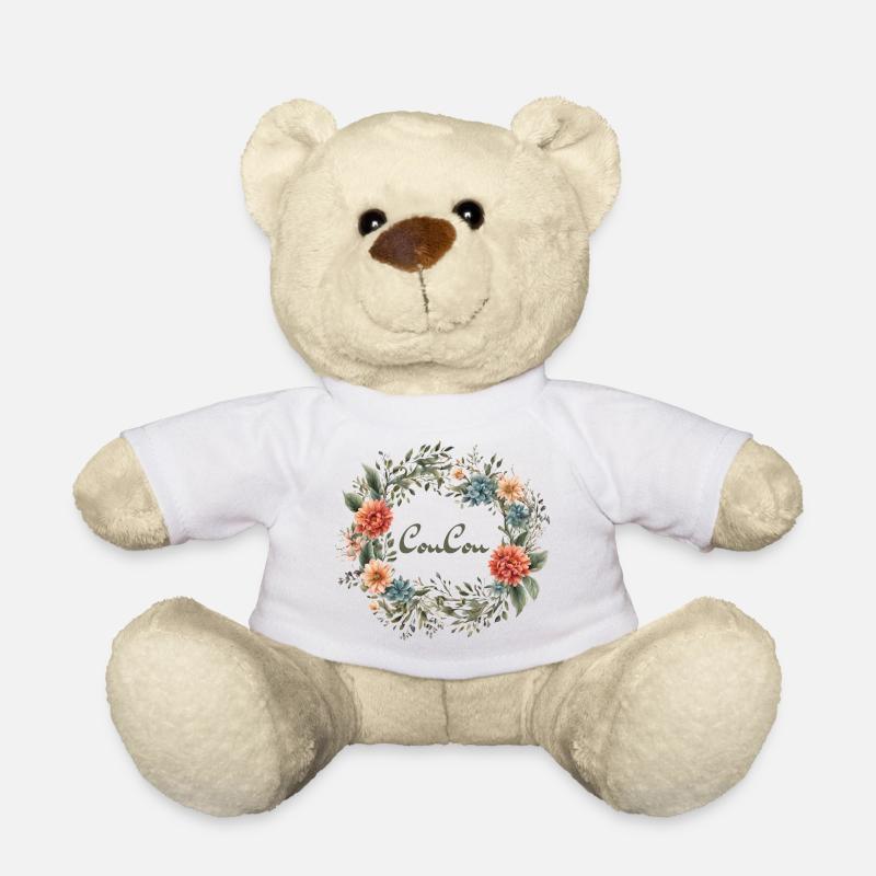 CouCou Flower - Couronne florale - Fleurs - Couronne - Nounours - blanc