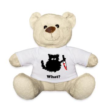 Mord Kätzchen Aufkleber - Teddy - Weiß - Vorne
