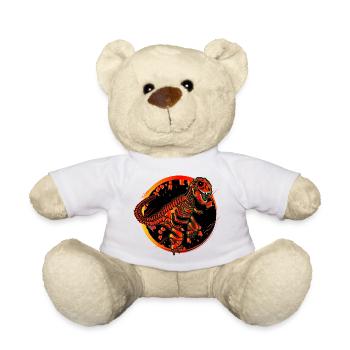 Dinosaurier Skelett farbenfroher Dino Fossil Patch - Teddy - Weiß - Vorne