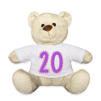 20. 20 YEARS. 20th ANNIVERSARY. 20 YEARS ANNIVERSARY. - Teddy Bear - white - Front