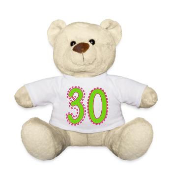 30. 30 JAHRE. 30. JAHRESTAG. 30-JÄHRIGES JUBILÄUM. - Teddy - Weiß - Vorne
