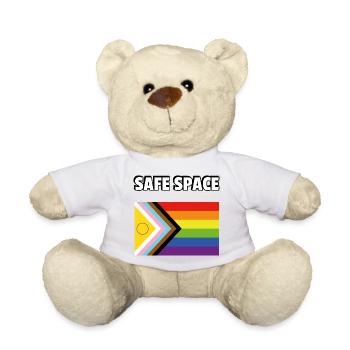 SAFE SPACE Inclusive Pride Progress Flag - Teddy Bear - white - Front