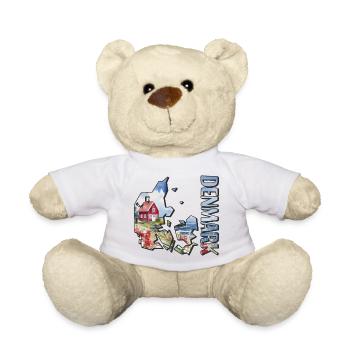 Aquarell Landkarte Dänemark - Teddy - Weiß - Vorne