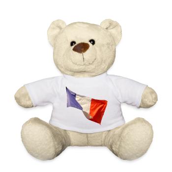 Blau Weiß Rot Flaggenlook - Teddy - Weiß - Vorne