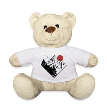 Silhouette des Gipfels der roten Sonne - Teddy - Weiß - Vorne