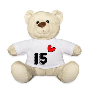 15. 15 YEARS. 15th ANNIVERSARY. 15 YEAR ANNIVERSARY. - Teddy Bear - white - Front