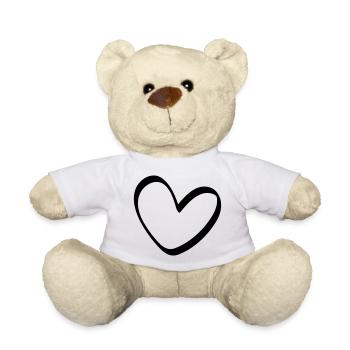 Das ungleiche Herz Outline - Teddy - Weiß - Vorne