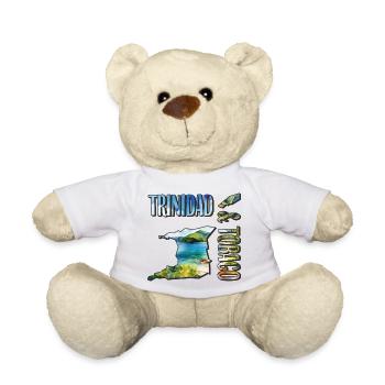 Watercolor Map Trinidad and Tobago - Teddy Bear - white - Front