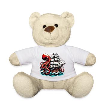 Octopus - Teddy Bear - white - Front