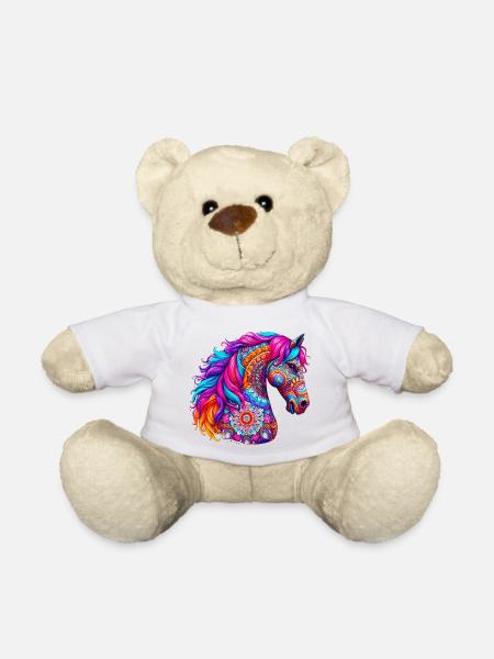 Pferd Mandala Zeichnung Indien Indien - Teddy - Weiß
