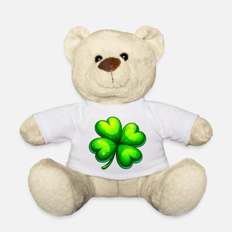 Trèfle à quatre feuilles - Nounours - blanc