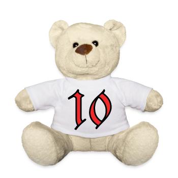 10. 10 YEARS. 10th ANNIVERSARY. 10 YEAR ANNIVERSARY. - Teddy Bear - white - Front