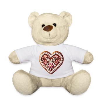 Gingerbread Heart: Sweet Tradition and Love Combined - Teddy Bear - white - Front