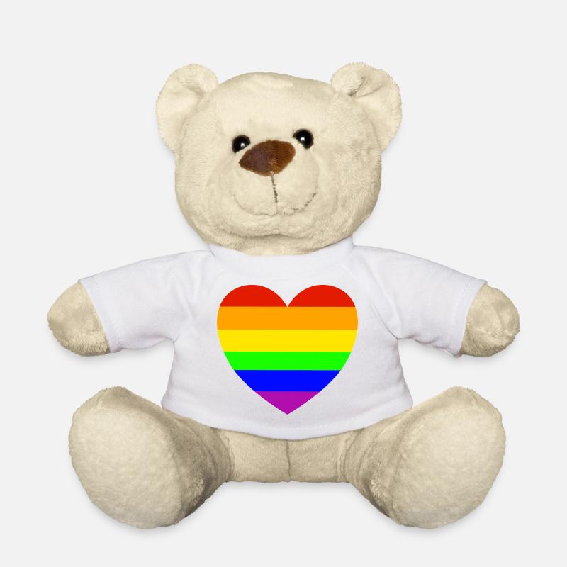 Conception de la fierté du cœur de l’arc-en-ciel - Nounours - blanc