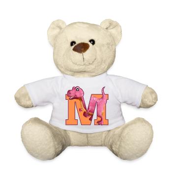 M- DINOSAURIER, Personalisierbar - Teddy - Weiß - Vorne