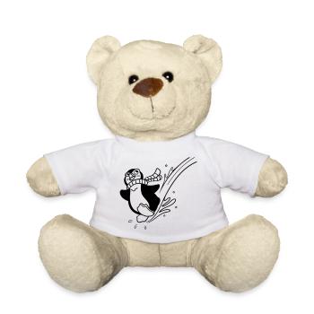 Pinguin-Spaß zum Ausmalen für Kinderbekleidung - Teddy - Weiß - Vorne