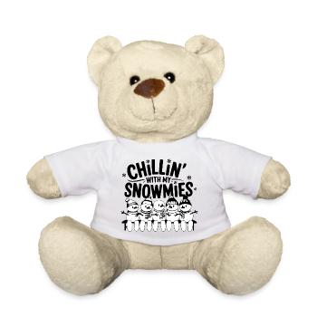 Adorable Chillin’ with My Snowmies Design - Teddy Bear - white - Front