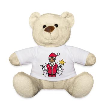 Ein strahlender Weihnachtsmann - Teddy - Weiß - Vorne