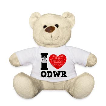 Hearts of Vacation with Huts and Palms - Teddy Bear - white - Front