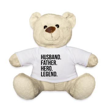 Husband. Father. Hero. Legend - Teddy Bear - white - Front