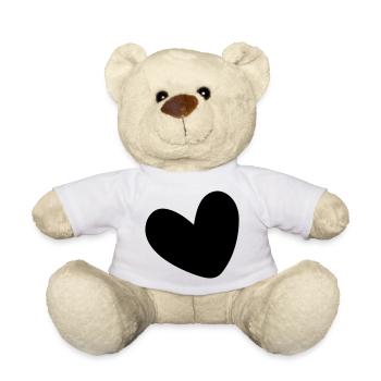Herz einfarbig ausgefüllt - Teddy - Weiß - Vorne
