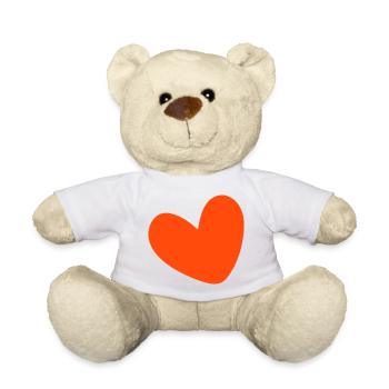 Herz ausgefuellt farbig - Teddy - Weiß - Vorne