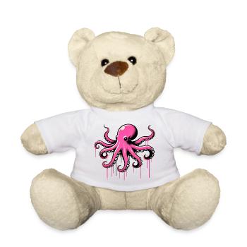 Octopus - Teddy Bear - white - Front