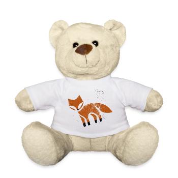Rustic fox in stamp look - Teddy Bear - white - Front