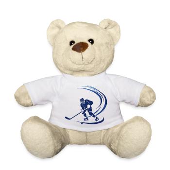 Eishockeyspieler Zeichnung - Teddy - Weiß - Vorne