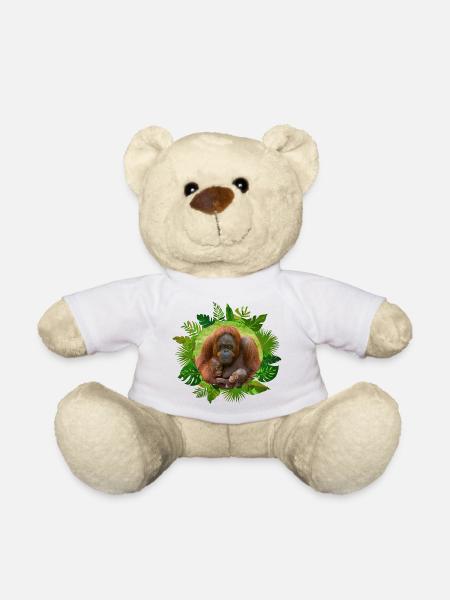 Orangutan Family Bond - Teddy Bear - white