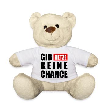 gib hetze keine chance - Teddy - Weiß - Vorne