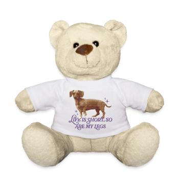 Dackel-Humor – Kurze Beine, Großes Herz - Teddy - Weiß - Vorne