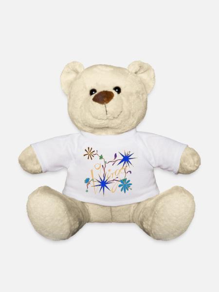 Virgo – Mystische Sternzeichen und Blumen - Teddy - Weiß