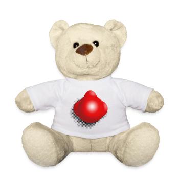 Funny Clown Nose - Teddy Bear - white - Front