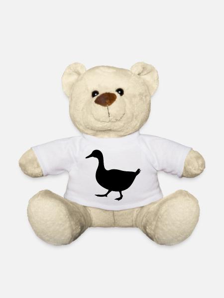 Walking Duck Silhouette - Teddy Bear - white
