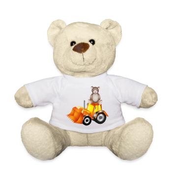 Ours en peluche sur une pelle – doux et fort à la fois - Nounours - blanc - Devant