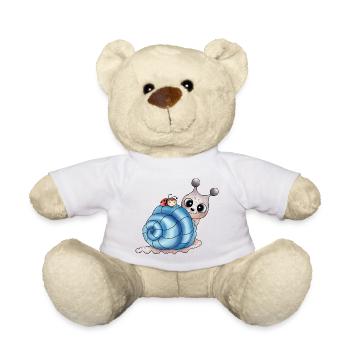 schneckenhaus blau - Teddy - Weiß - Vorne