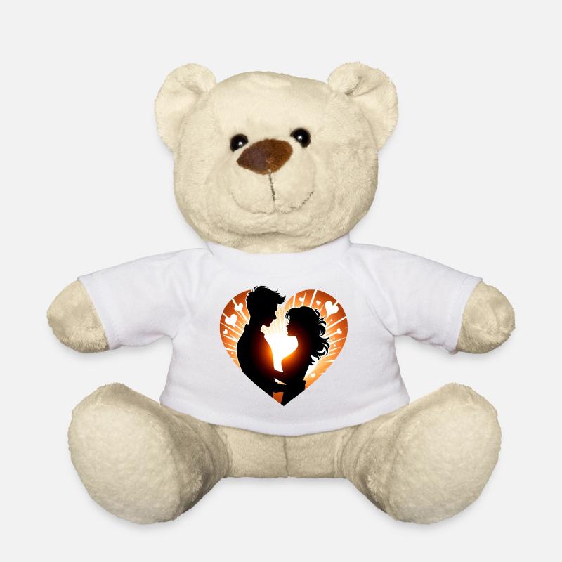 Romantische Silhouette Herz Design - Teddy - Weiß
