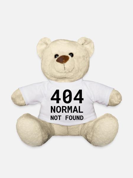 404 Normal Not Found – Funny Nerd Error Shirt - Teddy Bear - white