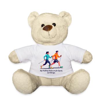 Amateurs de marche nordique - Nounours - blanc - Devant