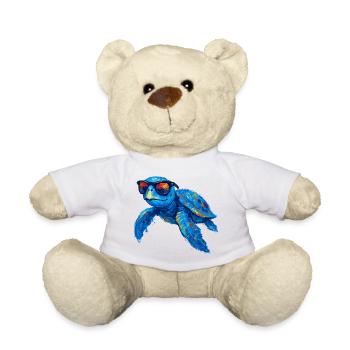 Bunter Surfer-Schildkröte mit Sonnenbrille - Teddy - Weiß - Vorne