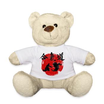 L’art de l’aïkido japonais en silhouette - Nounours - blanc - Devant
